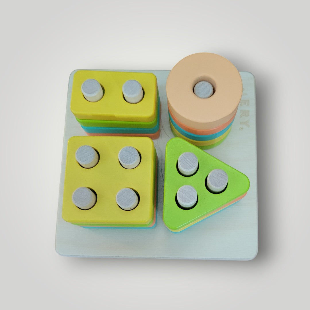Wooden Toys - Lovery Colorful Shapes Puzzle