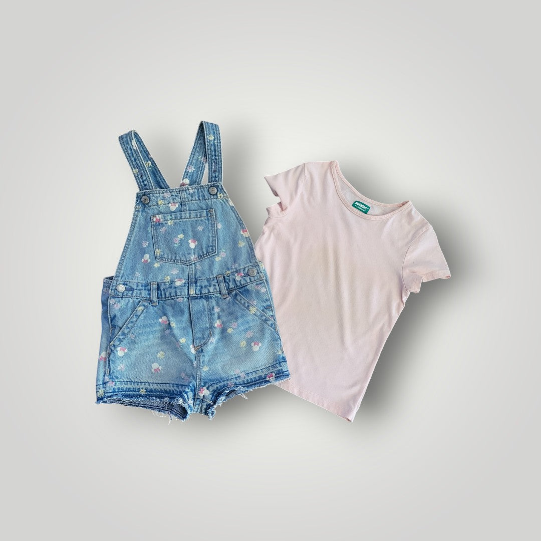 Clothing Girls - Gap Minnie Mouse Short Overalls & Pink Top