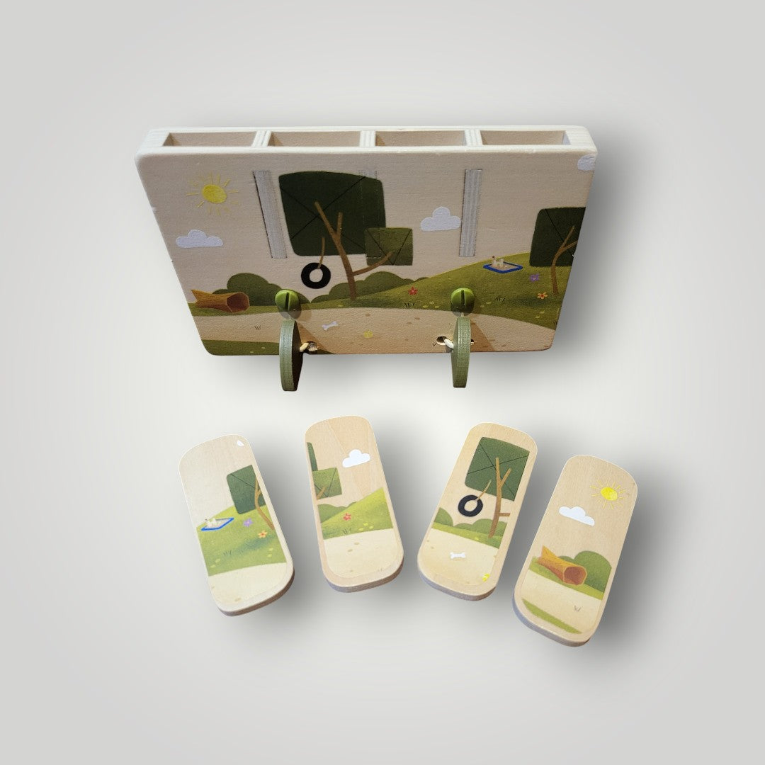 Wooden Toys - Panda Crate Animal Puzzle & Pull Wagon