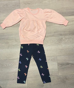 Girls Clothing - Gap Unicorn Leggings & Pink Top