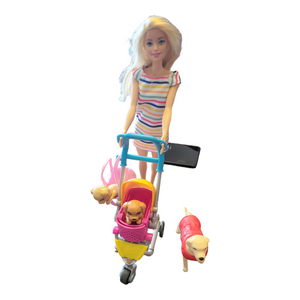 Barbie - Dog Walker With 3 Dogs