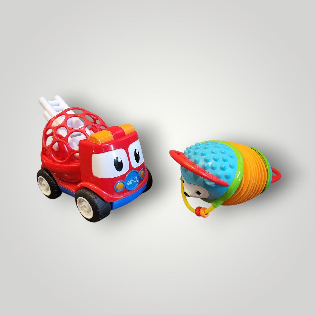 Baby Toys - Oball Go Grippers Fire Truck and Skip Hop Accordion